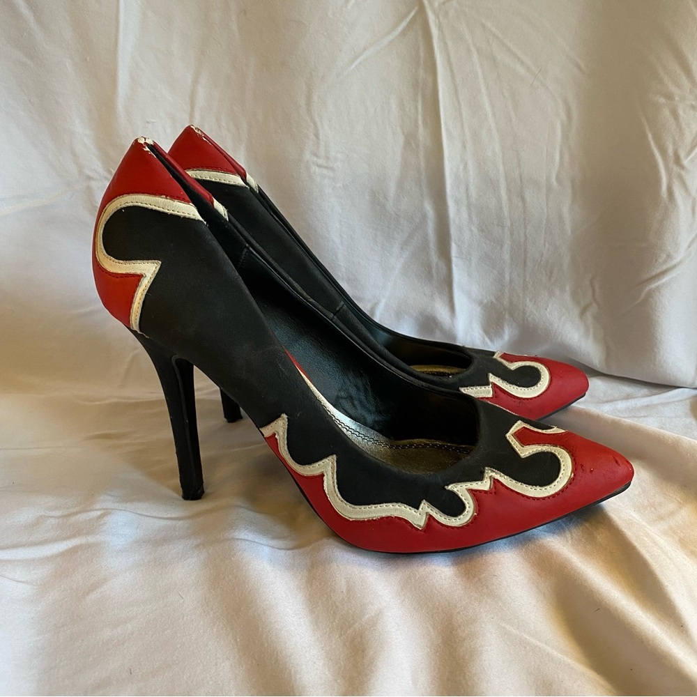 Red flame stilettos